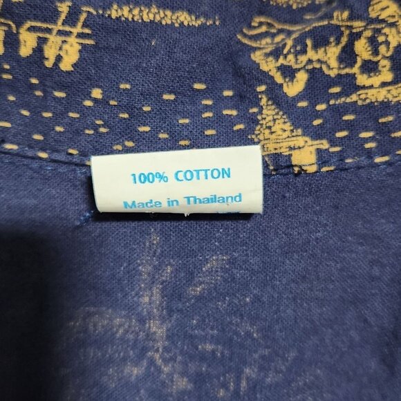 Coj Apparels Hawaiian Shirt Mens Size 1X Bahamas Palm Trees Blue Short Sleeve - Picture 4 of 6